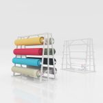 Carpet Rug Roll Display Stands white double