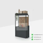 360 Rotating Flooring Display Rack – Compact Vinyl Laminate Wood Sample Stand_anthracite_KYdisplay