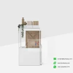 360 Rotating Flooring Display Rack – Compact Vinyl Laminate Wood Sample Stand_white_side view 1_KYdisplay