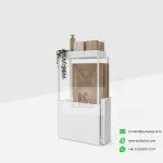 360 Rotating Flooring Display Rack – Compact Vinyl Laminate Wood Sample Stand_white_side view 2_KYdisplay