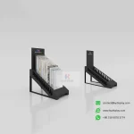Black countertop tile display rack with marble samples – KYDISPLAY