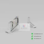 White countertop tile display rack with marble samples – KYDISPLAY