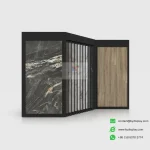 Customizable Sliding Large Format Ceramic Tile Display Rack-black-KYdisplay