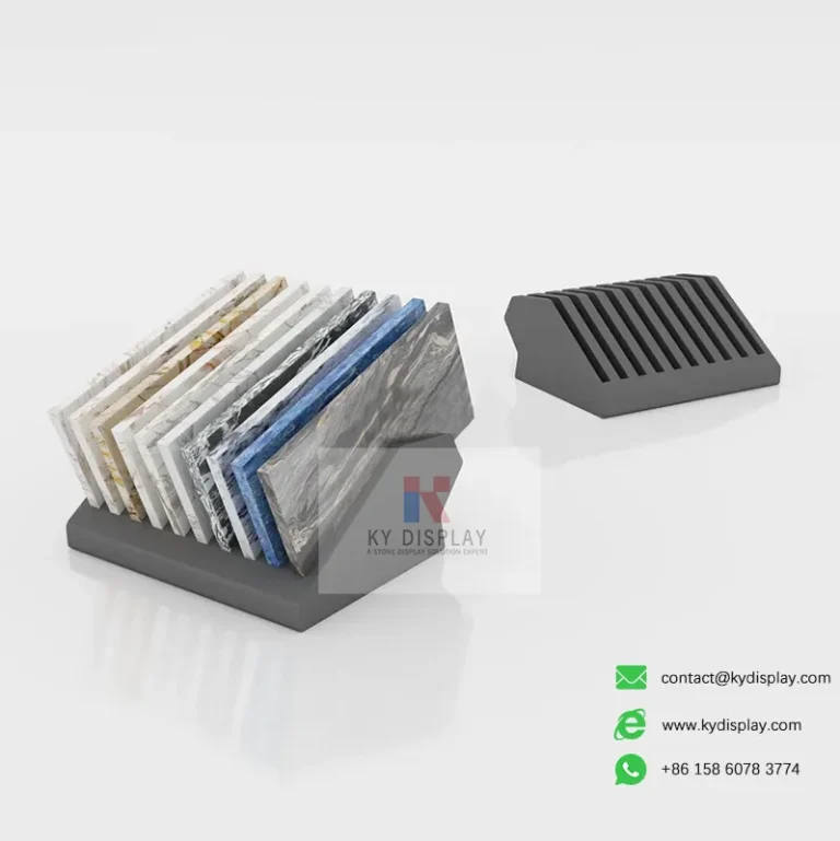 Desktop Display Stand for Exhibitions – Countertop Stone Sample Organizer | KYdisplay 5 Desktop Display Stand for Exhibitions – Countertop Stone Sample Organizer_black_KYdisplay