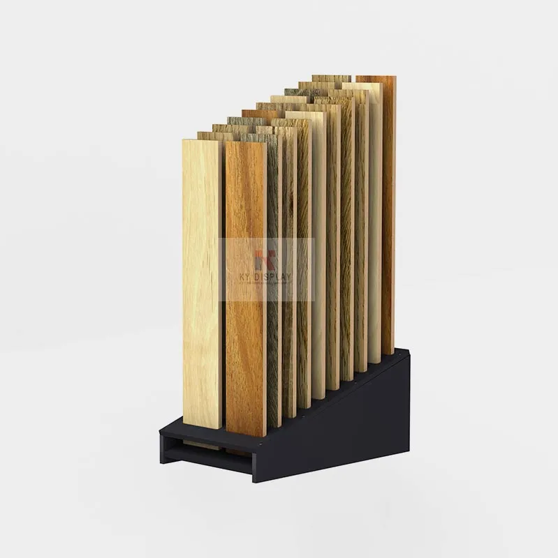 Waterfall Sample Wood Flooring Travertine Quartz Tile Stone Showroom Displays_wood double