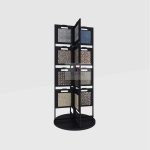 Cross-View Mosaic Tile Display Rack with 4 Double-Sided Panels_black_KYdisplay
