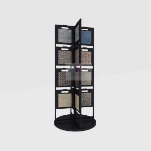 Cross-View Mosaic Tile Display Rack with 4 Double-Sided Panels_black_KYdisplay