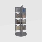 Cross-View Mosaic Tile Display Rack with 4 Double-Sided Panels_silver_KYdisplay