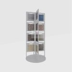 Cross-View Mosaic Tile Display Rack with 4 Double-Sided Panels_white_KYdisplay