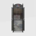 Custom Rug Display Rack with Adjustable Panels_black_KYdisplay