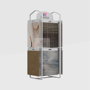 Custom Rug Display Rack with Adjustable Panels_white_KYdisplay