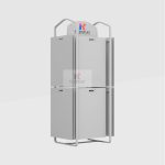 Custom Rug Display Rack with Adjustable Panels_white_blak_KYdisplay