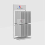 Double-Row Hanging Carpet Display Rack with 36 Sample Panels_white_blank_KYdisplay