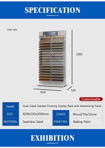 Slanted Material Display Rack Effortlessly Effective Slanted Flooring Display Rack – Showcase 32 ...