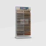 Dual-Sided Slanted Flooring Display Rack with Advertising Panel_right_KYdisplay