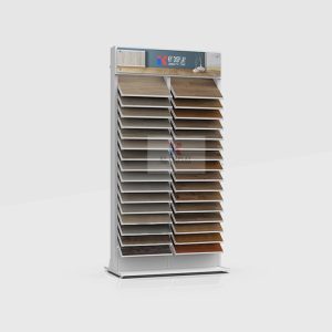 Dual-Sided Slanted Flooring Display Rack with Advertising Panel_right_KYdisplay