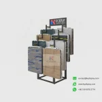 Tiered Carpet Display Rack with Sturdy Iron Frame – Double-Sided Sample Rack for Showrooms 1-KYdisplay