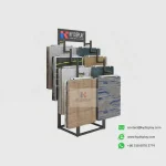 Tiered Carpet Display Rack with Sturdy Iron Frame – Double-Sided Sample Rack for Showrooms 2-KYdisplay