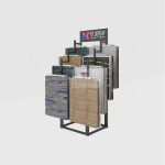 Tiered Carpet Sample Display Rack with Sturdy Iron Frame_left_KYdisplay