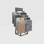 Tiered Carpet Sample Display Rack with Sturdy Iron Frame_right_KYdisplay