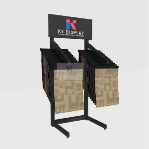Modern Bathroom Rug Display Rack_black_KYdisplay