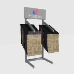 Modern Bathroom Rug Display Rack_silver_KYdisplay