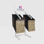 Modern Bathroom Rug Display Rack_white_KYdisplay