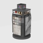 Rotating Hanging Carpet Sample Display Rack with 4 Sides_black_1_KYdisplay