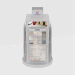Rotating Hanging Carpet Sample Display Rack with 4 Sides_white_1_KYdisplay