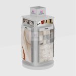 Rotating Hanging Carpet Sample Display Rack with 4 Sides_white_2_KYdisplay