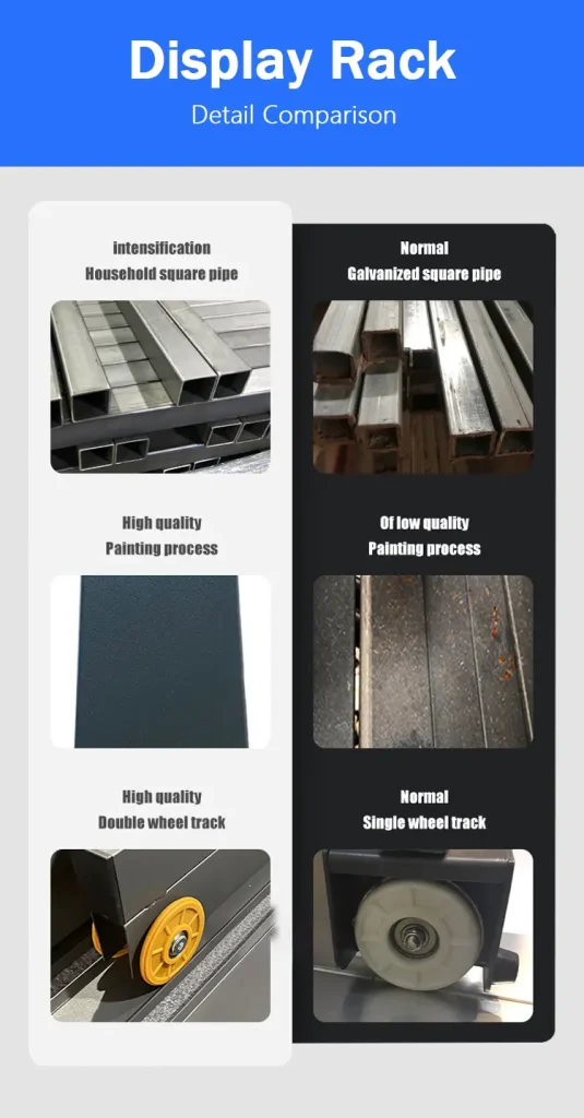 Vertical Metal Tile Sample Rack – Modern Display Tower for Showroom Wholesale 2 vertical metal tile sample rack