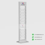 Customizable Quartz Display Stand - 12 Slot Vertical Rack for Stone Samples_white blank_KYdisplay