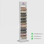 Customizable Quartz Display Stand - 12 Slot Vertical Rack for Stone Samples_white product_KYdisplay.png