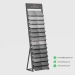 Durable Artificial Stone Display Stand for Sample Boards and Showroom Use_black product_KYdisplay
