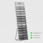 Durable Artificial Stone Display Stand for Sample Boards and Showroom Use_white product_KYdisplay