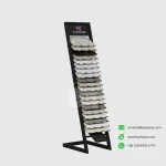 Durable Structure Iron Tube Quartz Stone Sample Display Rack for Showrooms_black product_KYdisplay