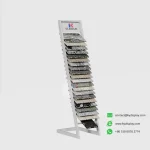 Durable Structure Iron Tube Quartz Stone Sample Display Rack for Showrooms_white product_KYdisplay