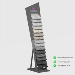 Heavy-Duty Porcelain Tile Display Stand for Showroom Wholesale_black product_KYdisplay