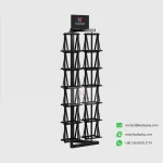 KYdisplay Stone Display Tower Rack – Vertical Stand Holds 12 Quartz, Granite & Engineered Stone Samples_black blank_KYdisplay