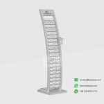 KYdisplay quartz sample display stand without samples, highlighting metal frame, arc design, and sample slot layout