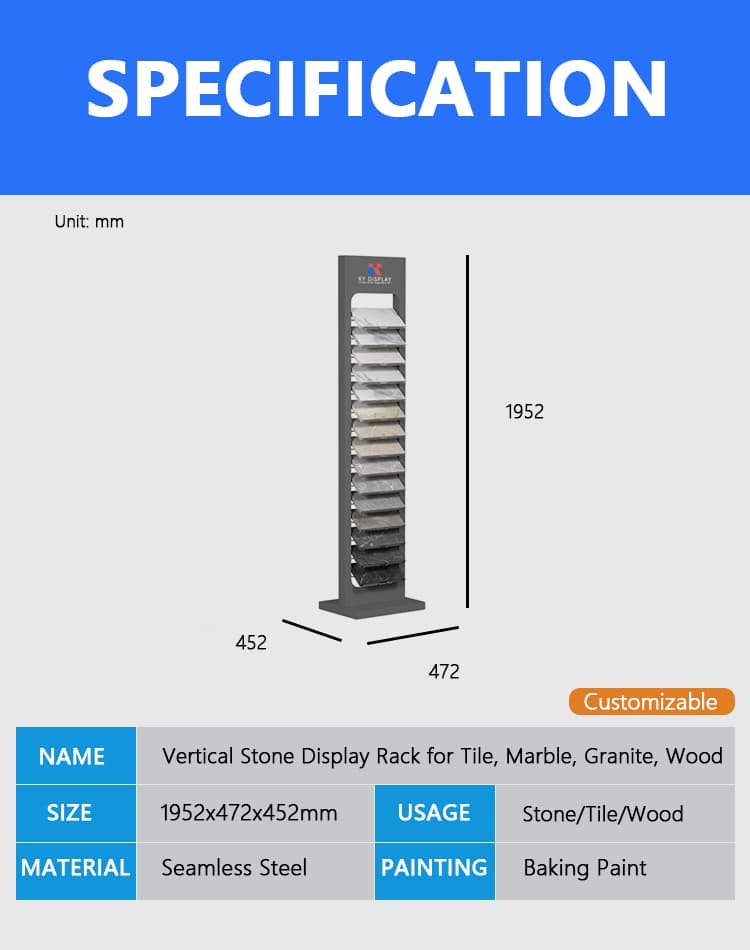 Vertical Stone Display Rack for Tile,Marble, Granite & Wood Flooring_Decription_KYdisplay