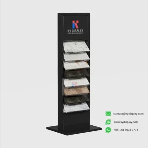 Vertical Stone Tile Sample Display Stand for Showrooms_black product_KYdisplay
