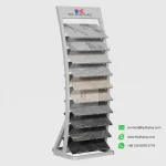 Wholesale Sample Stone Floor Display Rack for Quartz and Granite Samples_white product_KYdisplay