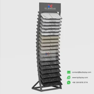 Wholesale Stone Slab Display Rack for Showroom and Sample Board_black product_KYdisplay