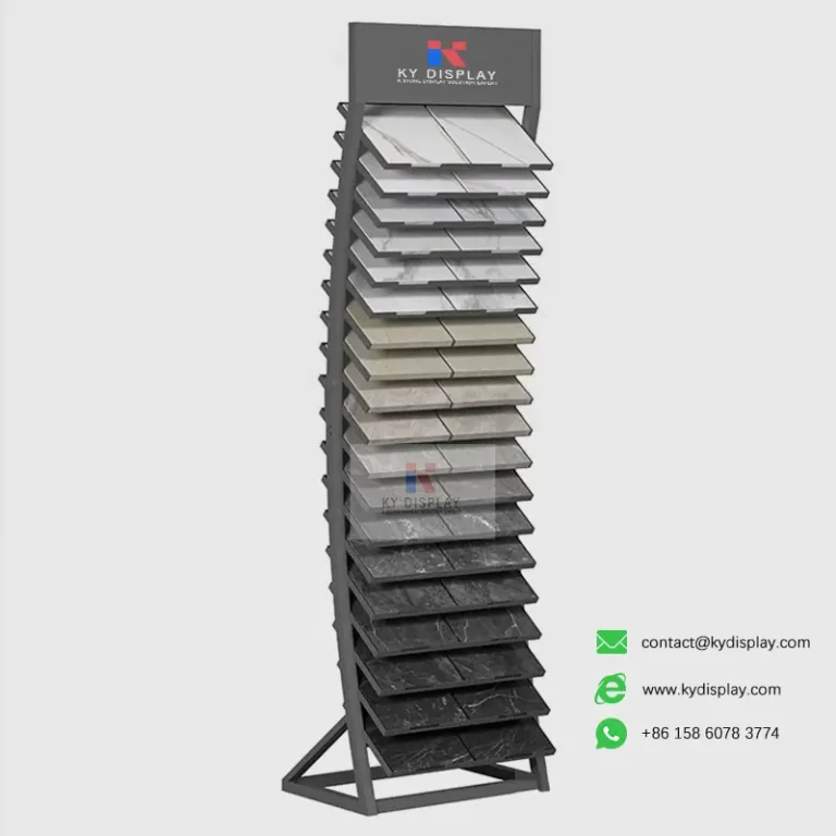 Wholesale Stone Sample Stand for Showroom and Sample Board 9 Wholesale Stone Slab Display Rack for Showroom and Sample Board_black product_KYdisplay