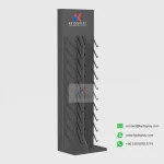 ​​Double-Sided L Shaped Stone Display 20-Slot Vertical Rack for Granite & Quartz Samples_black blank_KYdisplay