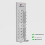 ​​Double-Sided L Shaped Stone Display 20-Slot Vertical Rack for Granite & Quartz Samples_white blank_KYdisplay