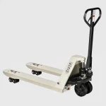 White 5T Heavy Duty Hand Pallet Truck from the left side view – KYdisplay industrial pallet jack