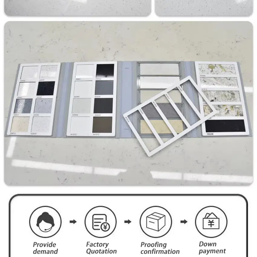 KYDISPLAY Stone Sample Book – 3-Fold Display Binder for Marble, Granite, Quartz & Tile Samples 7 stone sample book