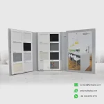 Front view of stone sample book showing 50×150mm slots – KYDISPLAY granite sample book.
